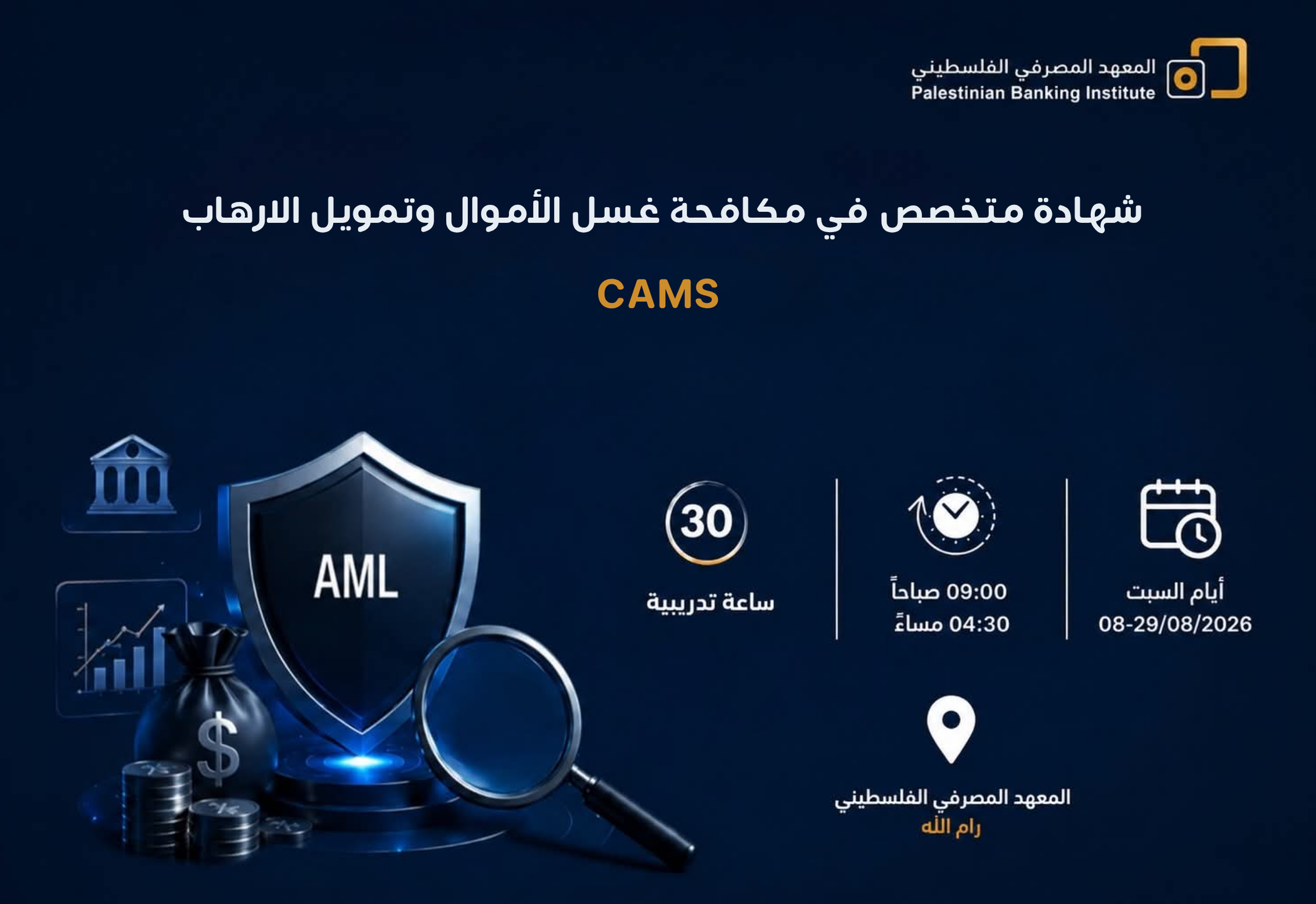 شهادة متخصص في مكافحة غسل الأموال وتمويل الارهاب CAMS